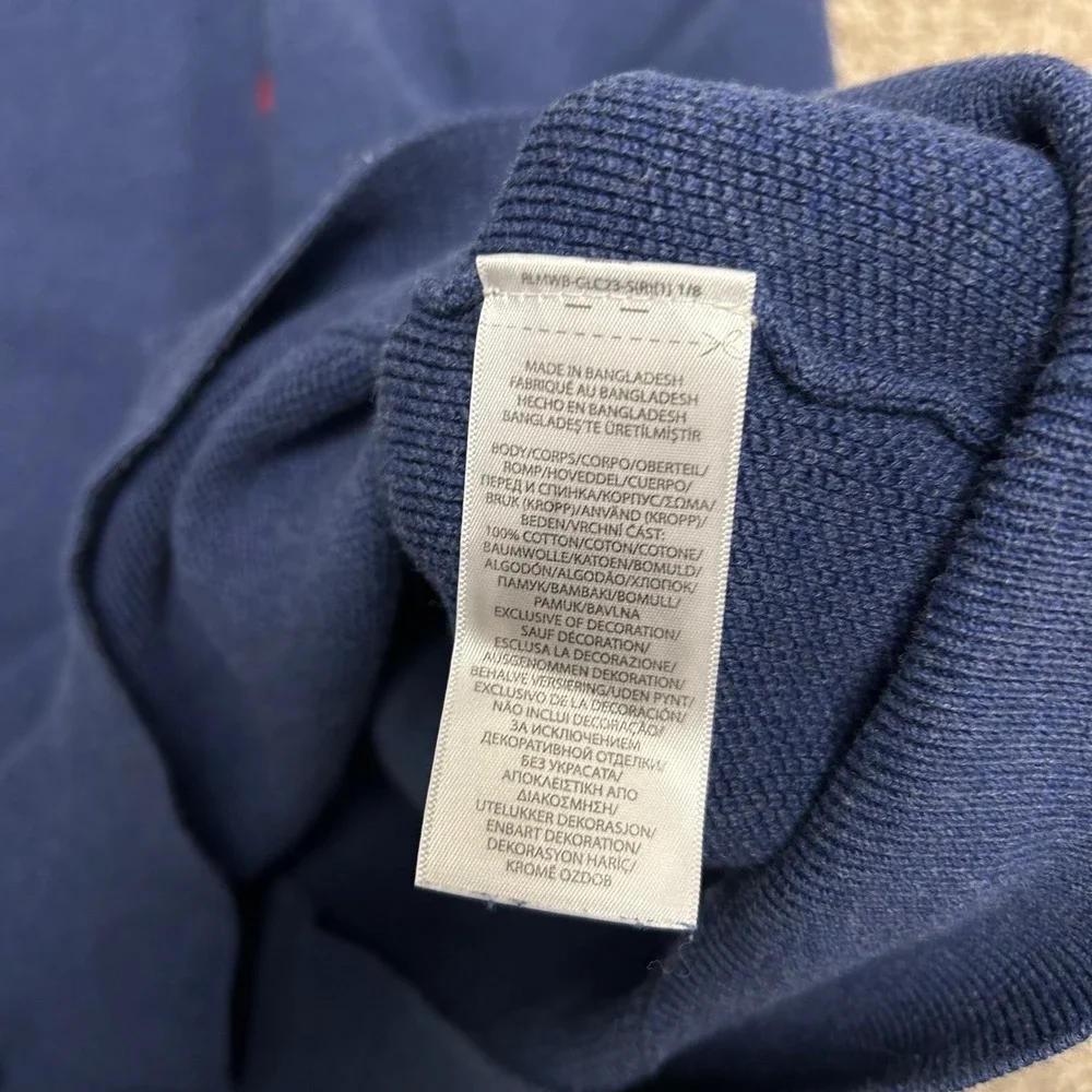 Polo Ralph Lauren Pima Cotton Crewneck Knit Pullover Men Size XL Blue Pony